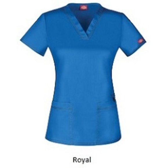 🍃2/$20🍃Dickies Women's Gen Flex V-Neck Scrub Top, Royal Blue, XXS - Picture 10 of 12